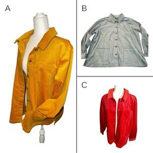 Appleseed Soft Corduroy Shacket - Pockets petite XL coral, blue, mustard yellow